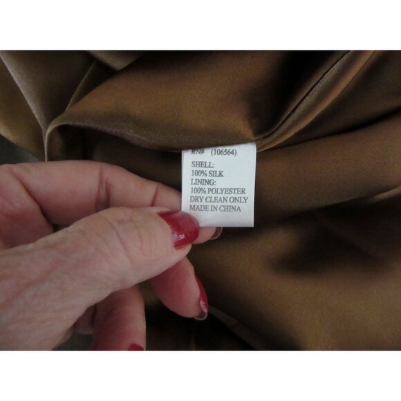 Cache Brown Silk Halter Handkerchief Style Midi Dress Size 4 - Picture 10 of 11